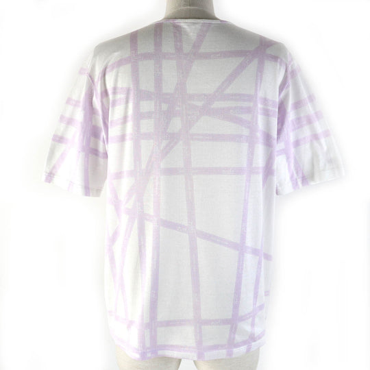 HERMES Short sleeve T-shirt Main: 100% cotton White purple Beaulieu Women L Used Authentic