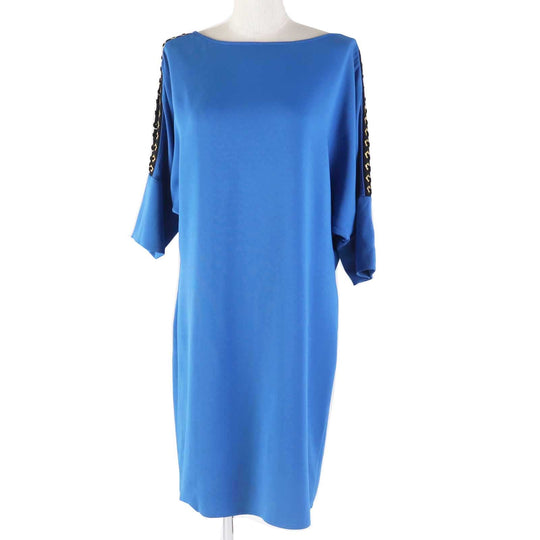 VERSACE one piece A65971-A208429 Outer material: 97% rayon, Outer material: 3% polyurethane, Part: 100% silk blue Women 42 Used Authentic