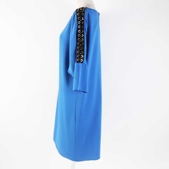 VERSACE one piece A65971-A208429 Outer material: 97% rayon, Outer material: 3% polyurethane, Part: 100% silk blue Women 42 Used Authentic