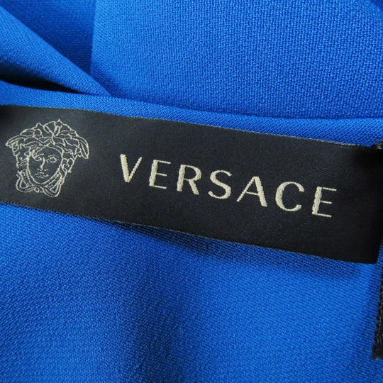 VERSACE one piece A65971-A208429 Outer material: 97% rayon, Outer material: 3% polyurethane, Part: 100% silk blue Women 42 Used Authentic