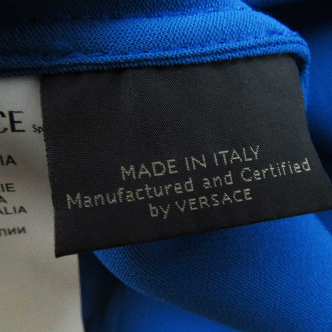 VERSACE one piece A65971-A208429 Outer material: 97% rayon, Outer material: 3% polyurethane, Part: 100% silk blue Women 42 Used Authentic