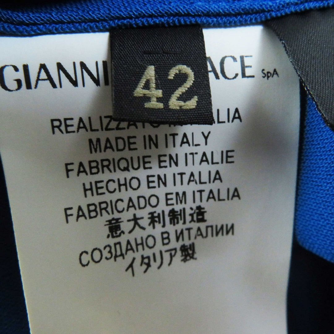 VERSACE one piece A65971-A208429 Outer material: 97% rayon, Outer material: 3% polyurethane, Part: 100% silk blue Women 42 Used Authentic