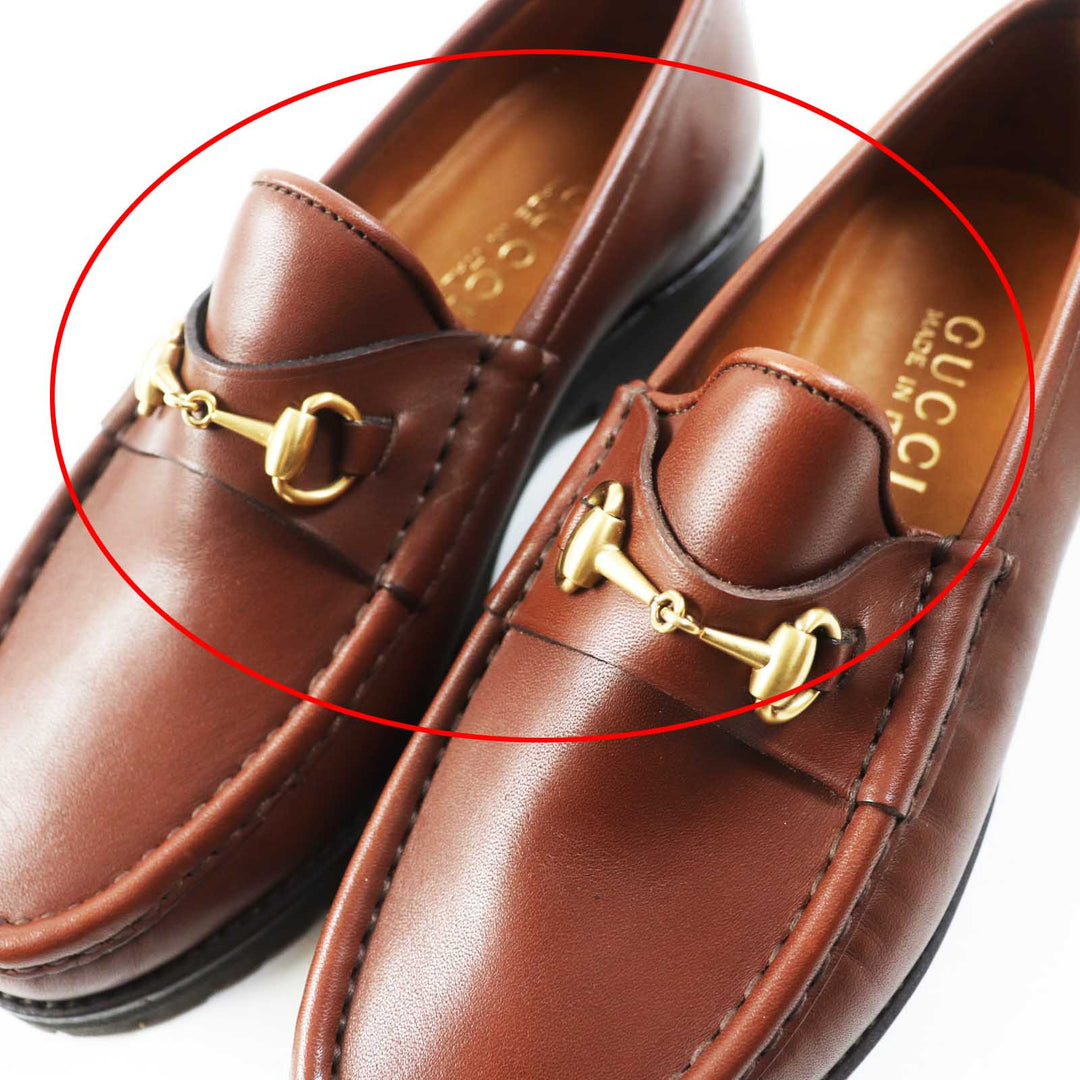 GUCCI loafers 101 6105 Main: Leather Brown Women 35.5 Used Authentic