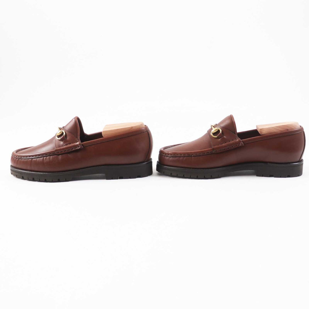 GUCCI loafers 101 6105 Main: Leather Brown Women 35.5 Used Authentic
