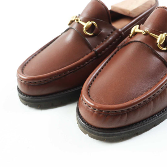 GUCCI loafers 101 6105 Main: Leather Brown Women 35.5 Used Authentic