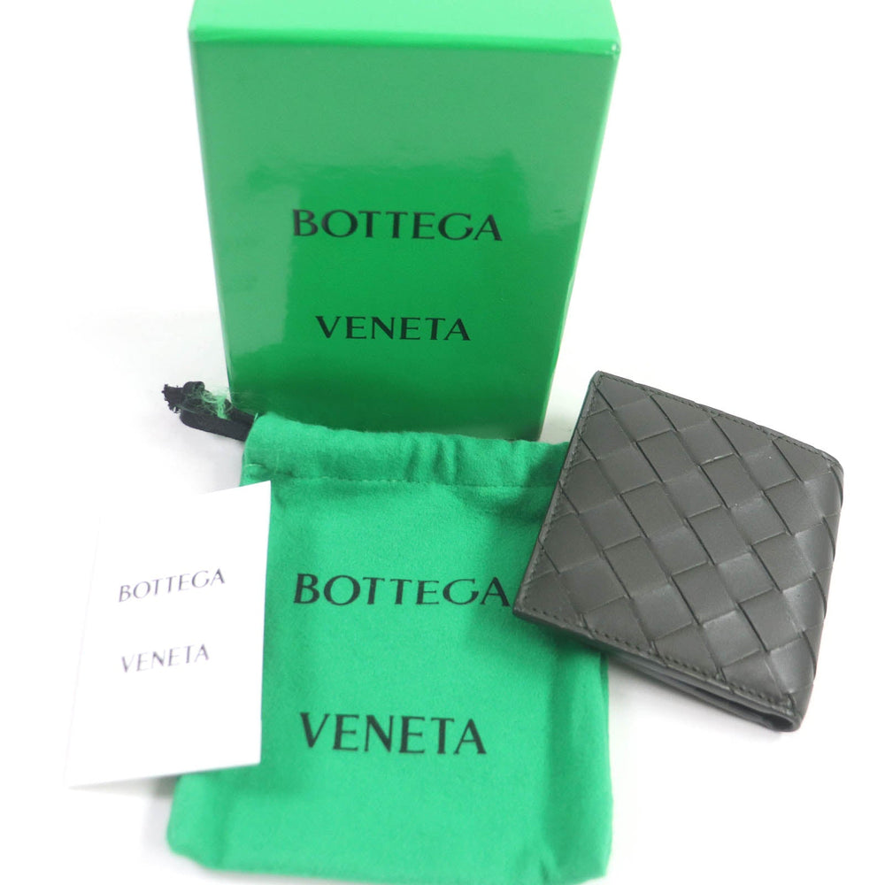 BOTTEGAVENETA Bifold Wallet 749400 Main: Leather charcoal mens Used Authentic