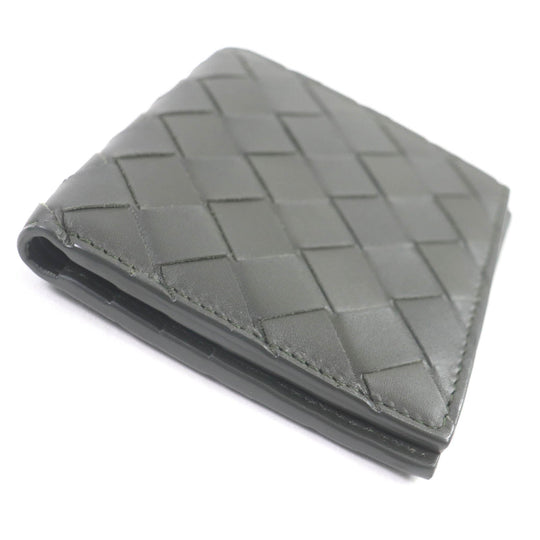 BOTTEGAVENETA Bifold Wallet 749400 Main: Leather charcoal mens Used Authentic