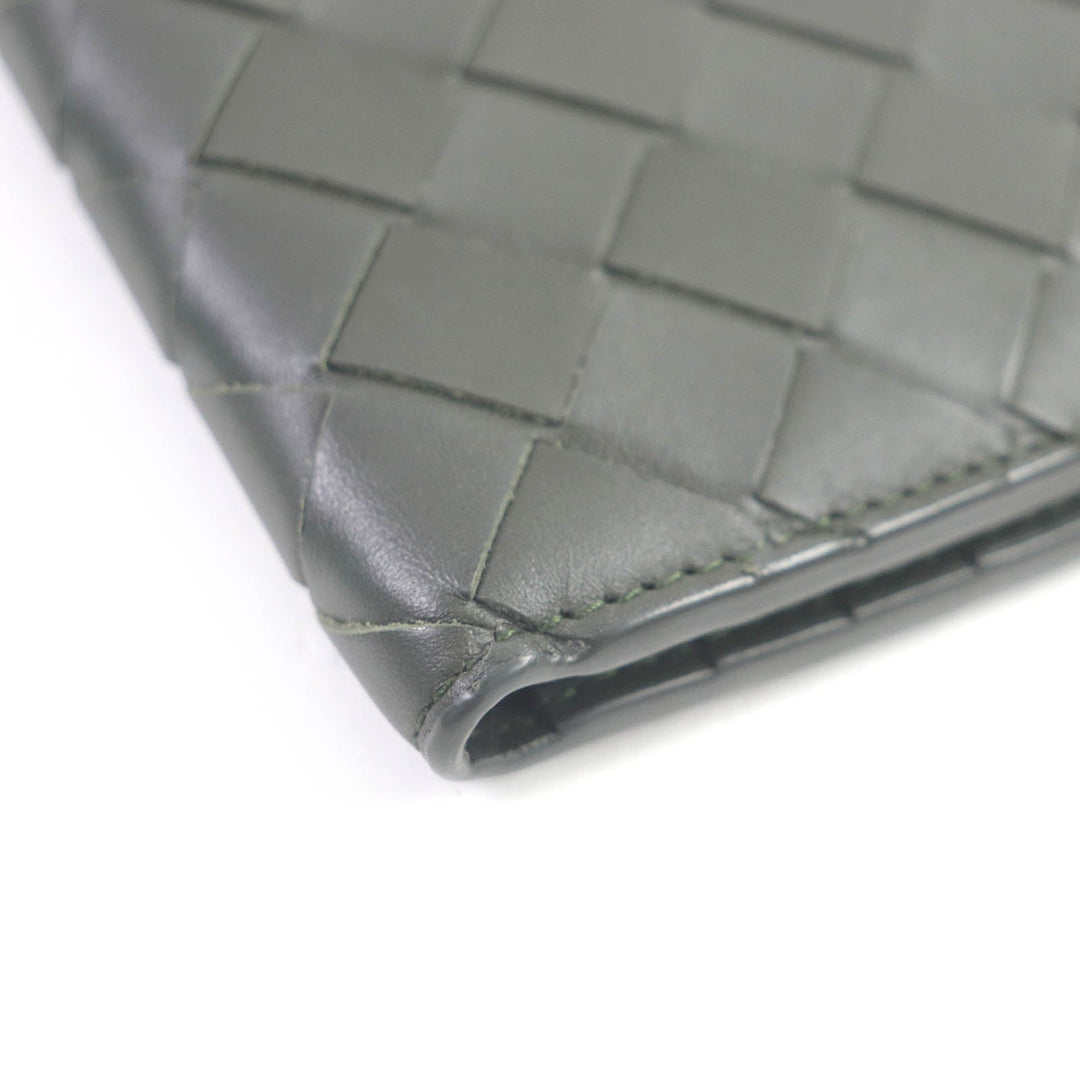 BOTTEGAVENETA Bifold Wallet 749400 Main: Leather charcoal mens Used Authentic