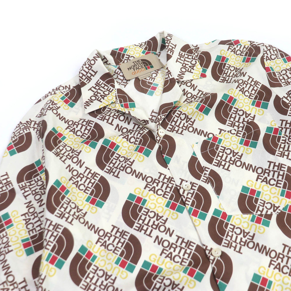 GUCCI Short sleeve shirt 654766 Main: 100% silk Ivory mens 44 Used Authentic