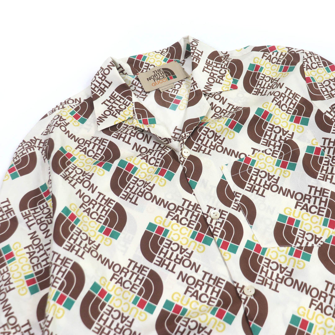 GUCCI Short sleeve shirt 654766 Main: 100% silk Ivory mens 44 Used Authentic