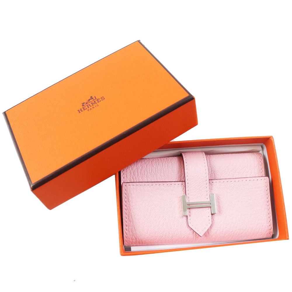 HERMES Key case Key holder  Chevre Misol Rose Confetti Bean Women Used Authentic