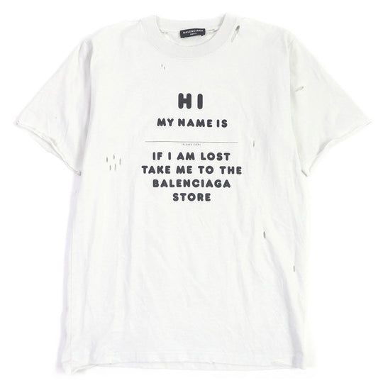 BALENCIAGA Short sleeve T-shirt 661705 Main: 100% cotton Ivory mens S Used Authentic