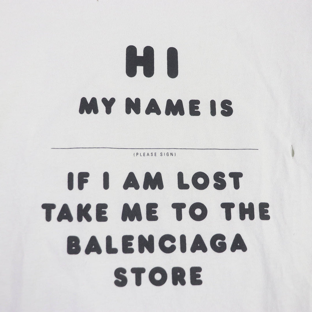 BALENCIAGA Short sleeve T-shirt 661705 Main: 100% cotton Ivory mens S Used Authentic