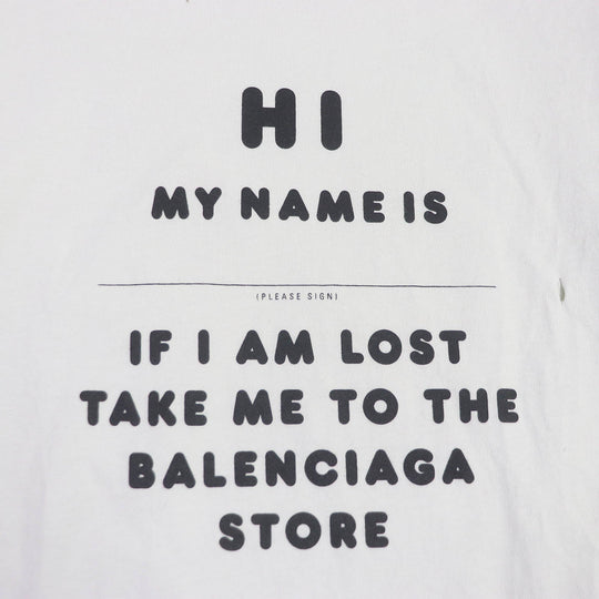 BALENCIAGA Short sleeve T-shirt 661705 Main: 100% cotton Ivory mens S Used Authentic