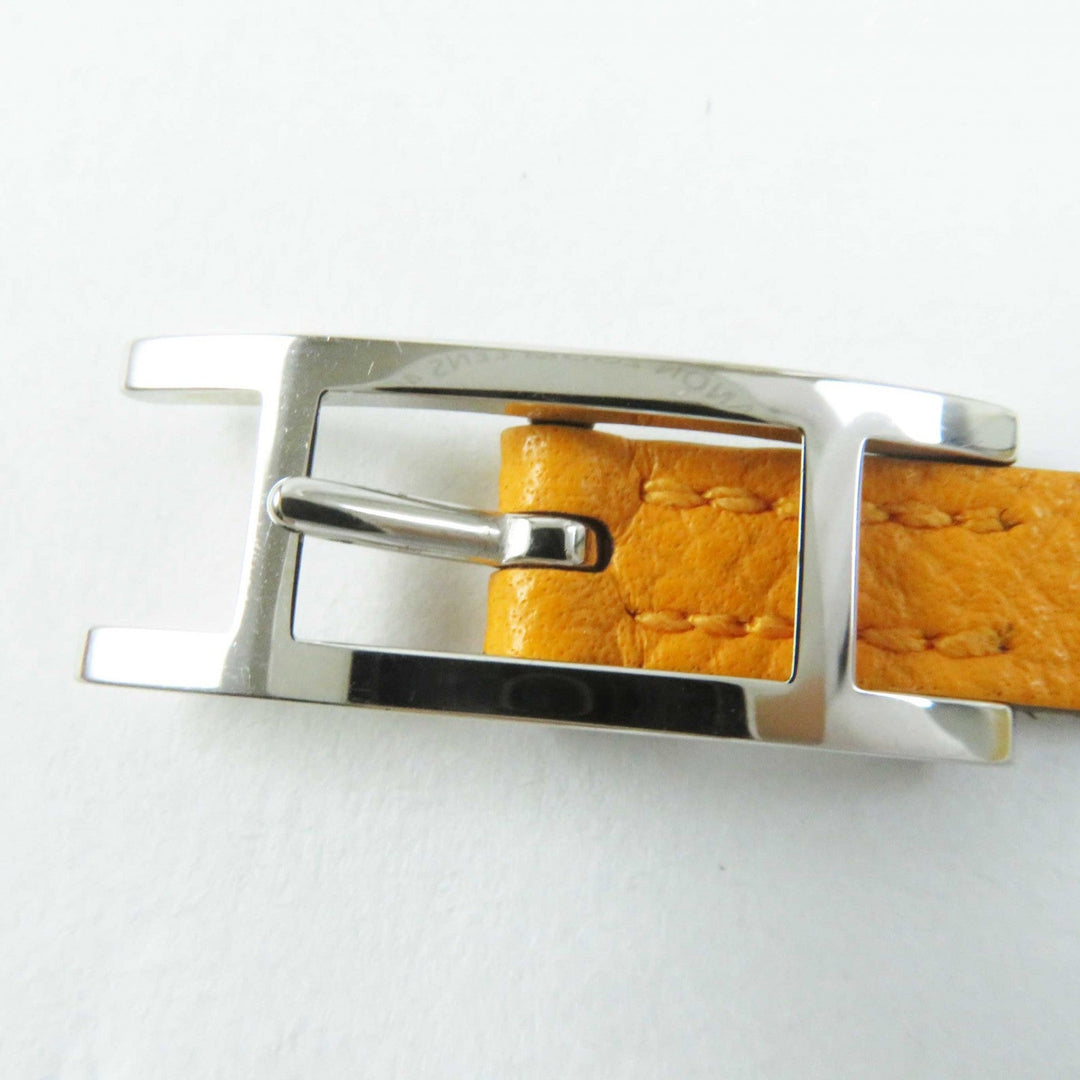 HERMES bracelet Main: Leather Yellow / white be api du bretour Women S Used Authentic