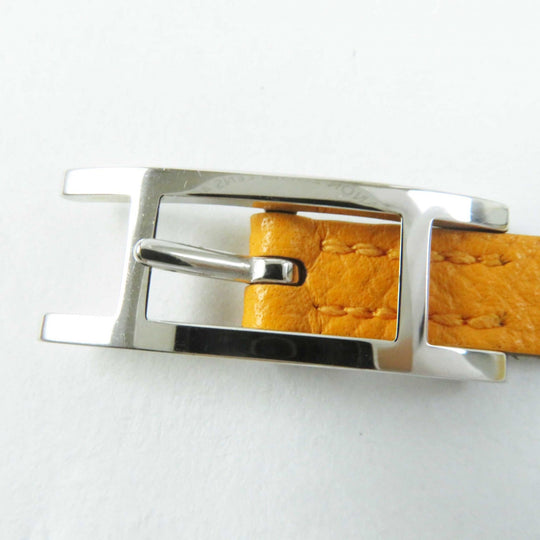 HERMES bracelet Main: Leather Yellow / white be api du bretour Women S Used Authentic