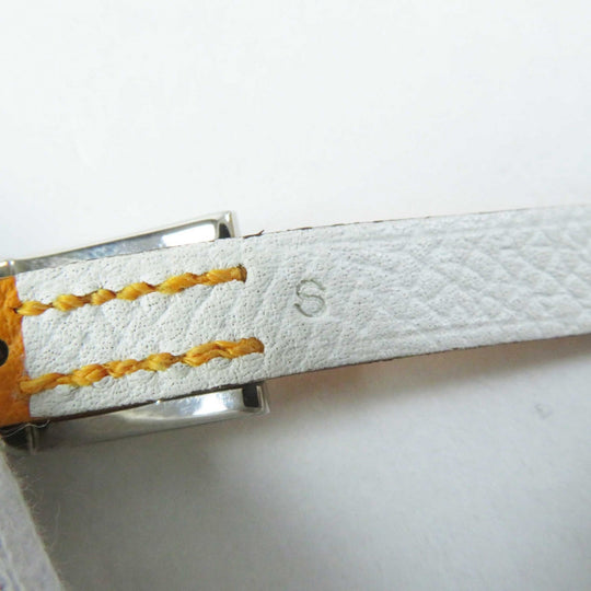 HERMES bracelet Main: Leather Yellow / white be api du bretour Women S Used Authentic