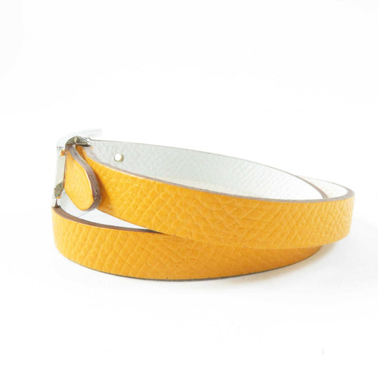 HERMES bracelet Main: Leather Yellow / white be api du bretour Women S Used Authentic