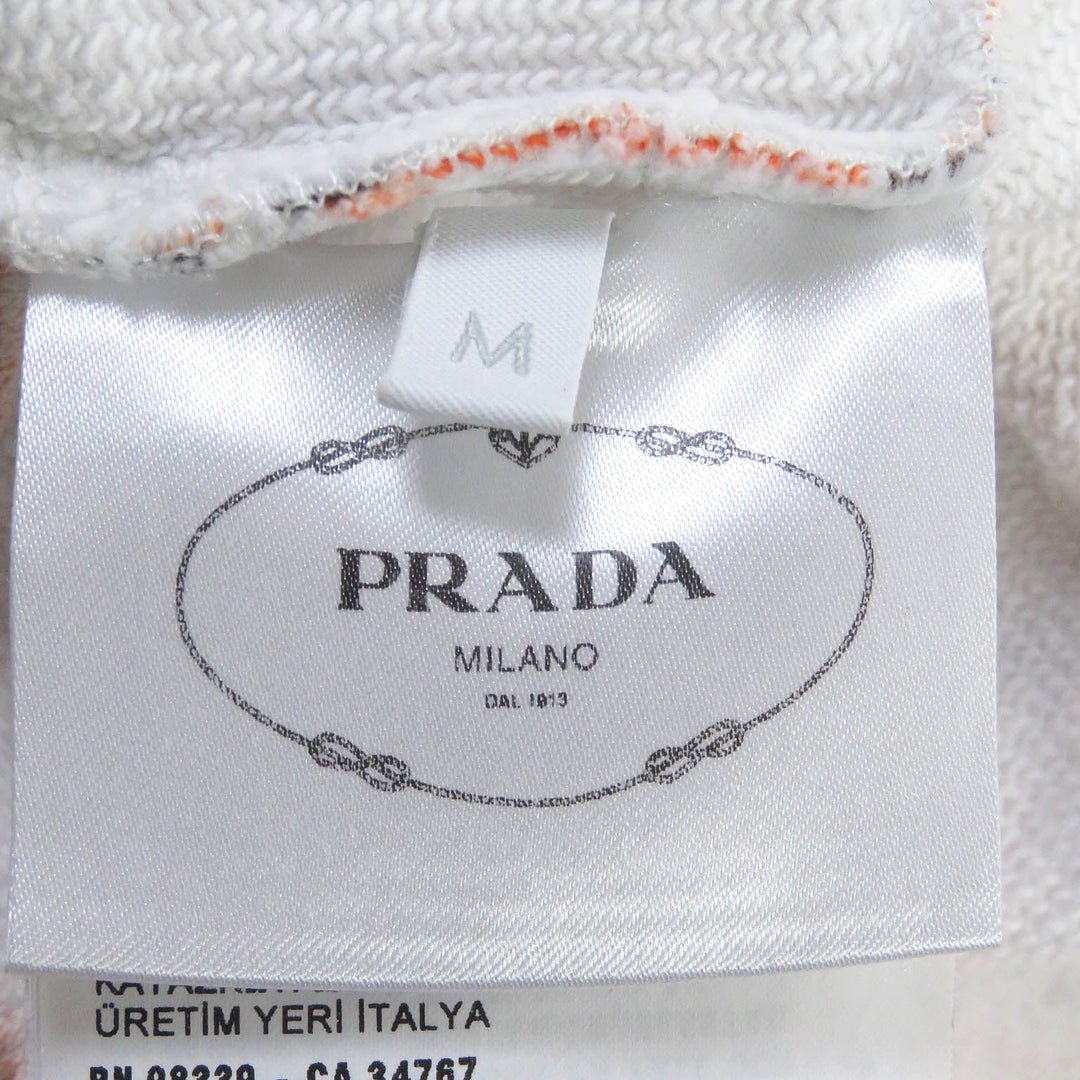 PRADA Hoodie 134628 Main: 100% cotton, Part: 95% cotton, Part: 5% elastane (polyurethane), Part: calf leather Orange mens M Used Authentic