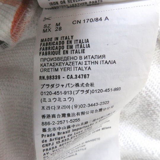 PRADA Hoodie 134628 Main: 100% cotton, Part: 95% cotton, Part: 5% elastane (polyurethane), Part: calf leather Orange mens M Used Authentic