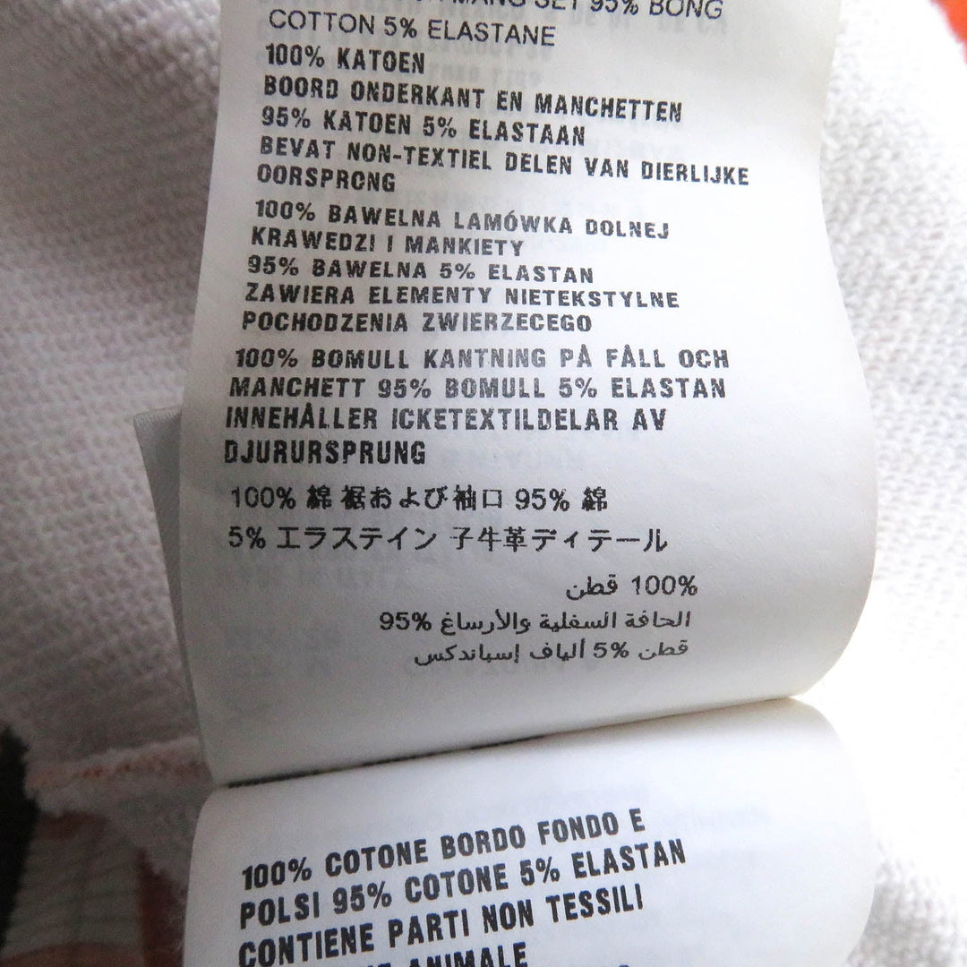 PRADA Hoodie 134628 Main: 100% cotton, Part: 95% cotton, Part: 5% elastane (polyurethane), Part: calf leather Orange mens M Used Authentic