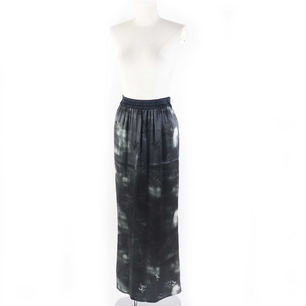 CHANEL Long skirt P73038 Main: 69% rayon, Main: 31% silk, Part: 93% silk, Part: 7% elastane (polyurethane) black Mtiers d'art collection Women 34 Used Authentic