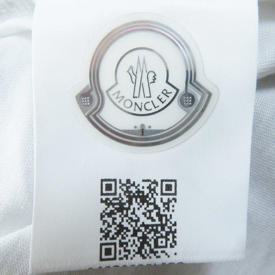 MONCLER Short sleeve T-shirt Main: 100% cotton, Part: 100% cotton white MAGLIA GIROCOLLO Women XS Used Authentic