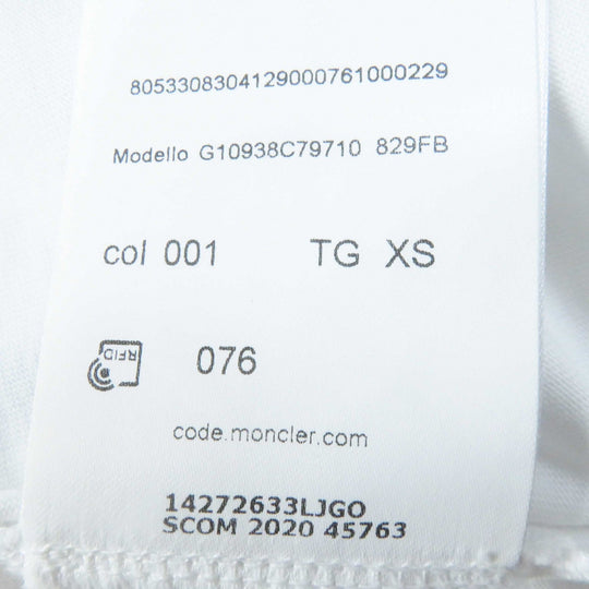 MONCLER Short sleeve T-shirt Main: 100% cotton, Part: 100% cotton white MAGLIA GIROCOLLO Women XS Used Authentic