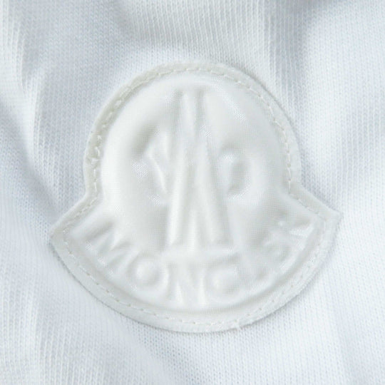 MONCLER Short sleeve T-shirt Main: 100% cotton, Part: 100% cotton white MAGLIA GIROCOLLO Women XS Used Authentic