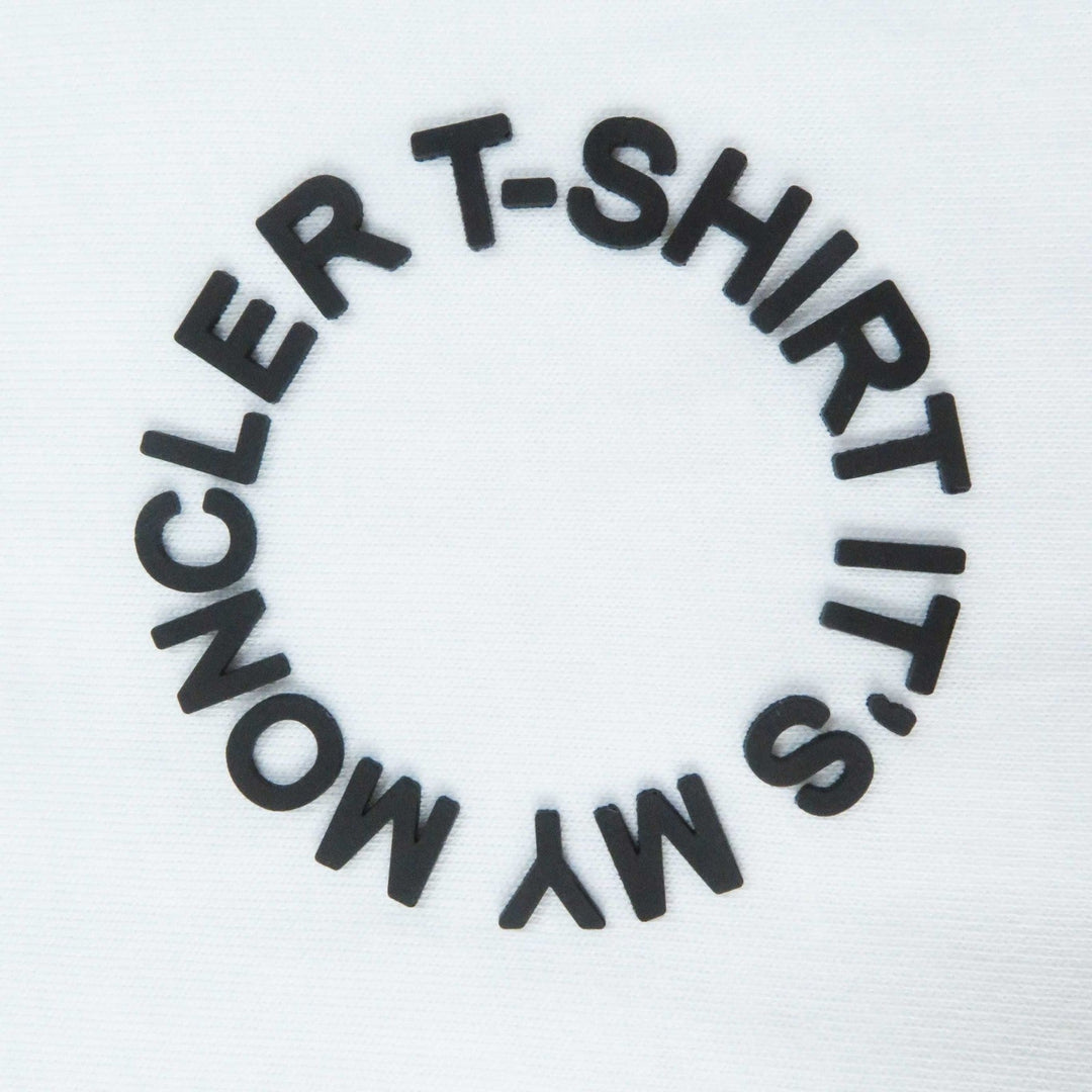 MONCLER Short sleeve T-shirt Main: 100% cotton, Part: 100% cotton white MAGLIA GIROCOLLO Women XS Used Authentic