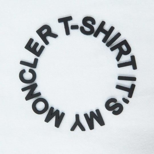 MONCLER Short sleeve T-shirt Main: 100% cotton, Part: 100% cotton white MAGLIA GIROCOLLO Women XS Used Authentic