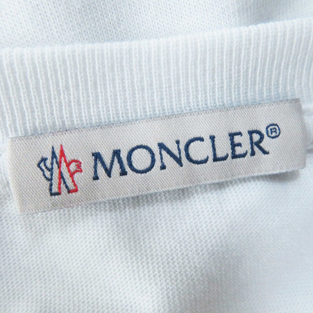 MONCLER Short sleeve T-shirt Main: 100% cotton, Part: 100% cotton white MAGLIA GIROCOLLO Women XS Used Authentic