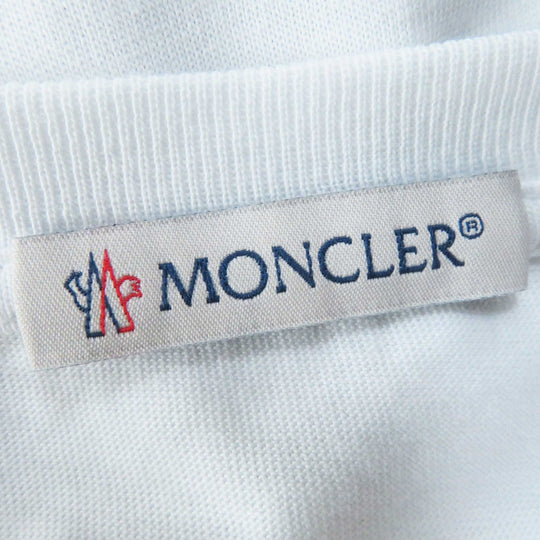 MONCLER Short sleeve T-shirt Main: 100% cotton, Part: 100% cotton white MAGLIA GIROCOLLO Women XS Used Authentic