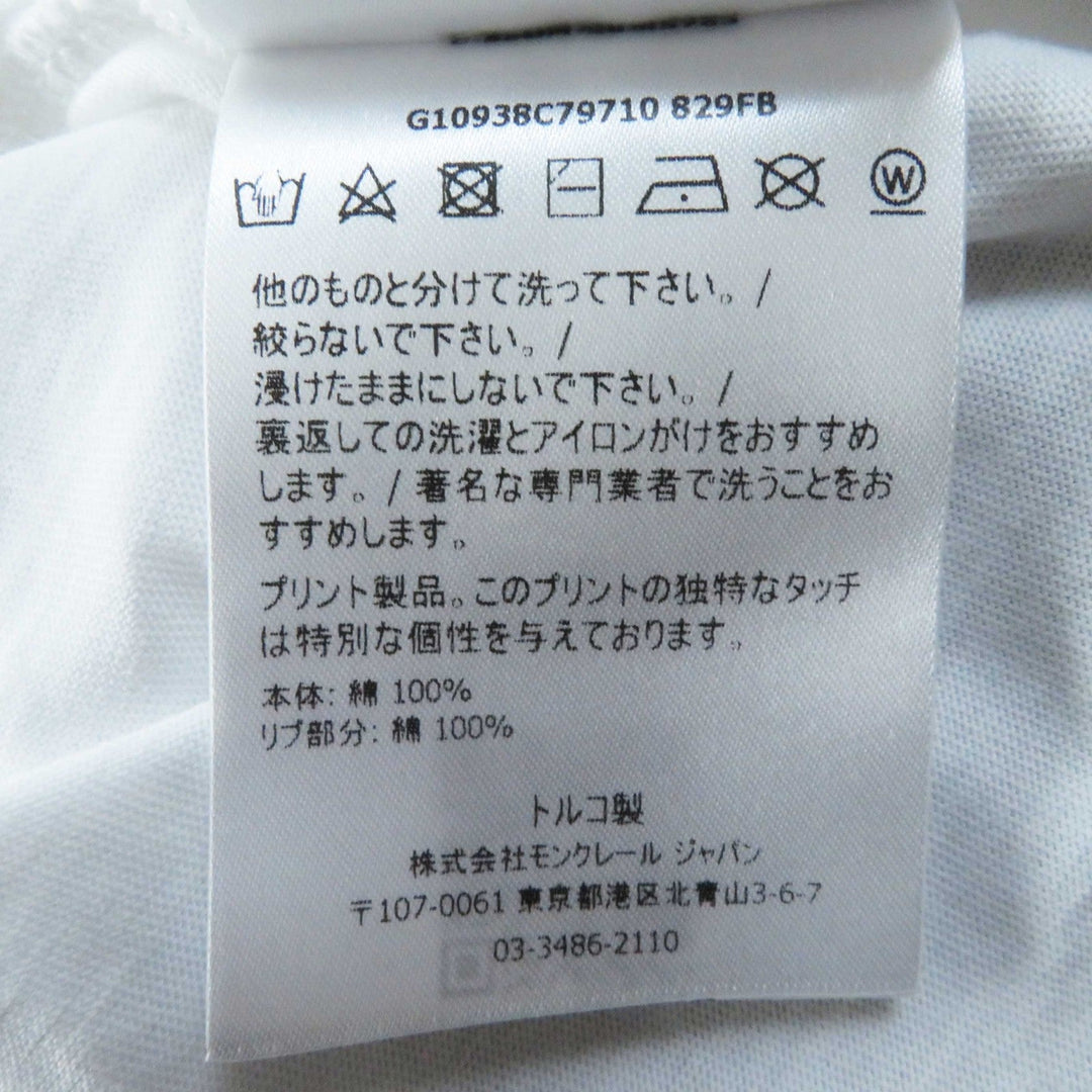 MONCLER Short sleeve T-shirt Main: 100% cotton, Part: 100% cotton white MAGLIA GIROCOLLO Women XS Used Authentic