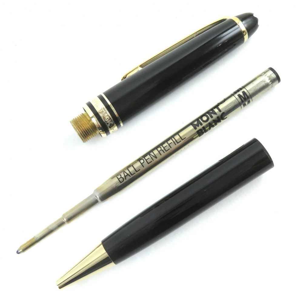 MONTBLANC Ballpoint pen Resin, Gold Plated black Meisterstck Classic mens Used Authentic