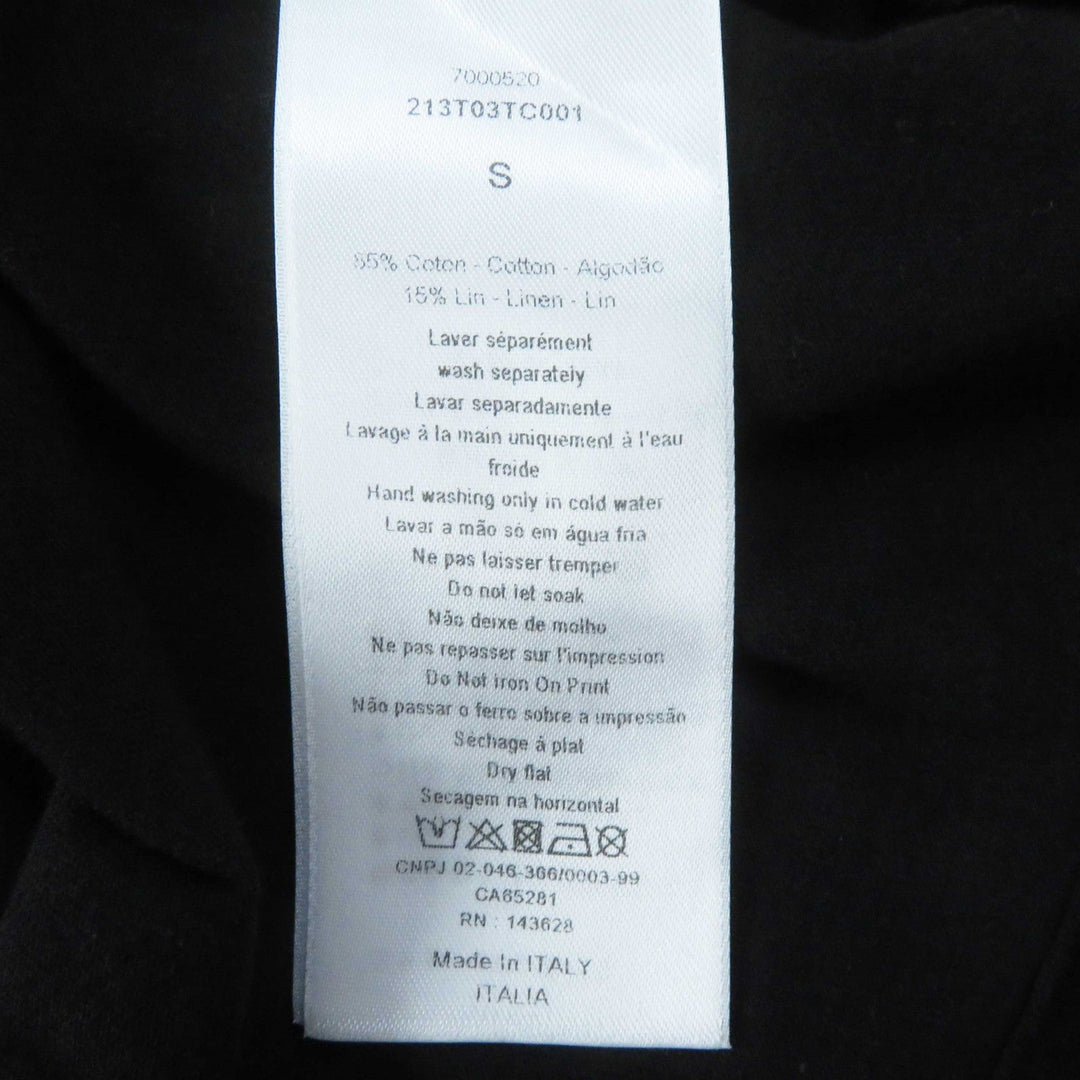 Christian Dior Short sleeve T-shirt 213T03TC001 Main: 85% cotton, Main: 15% linen black Women S Used Authentic