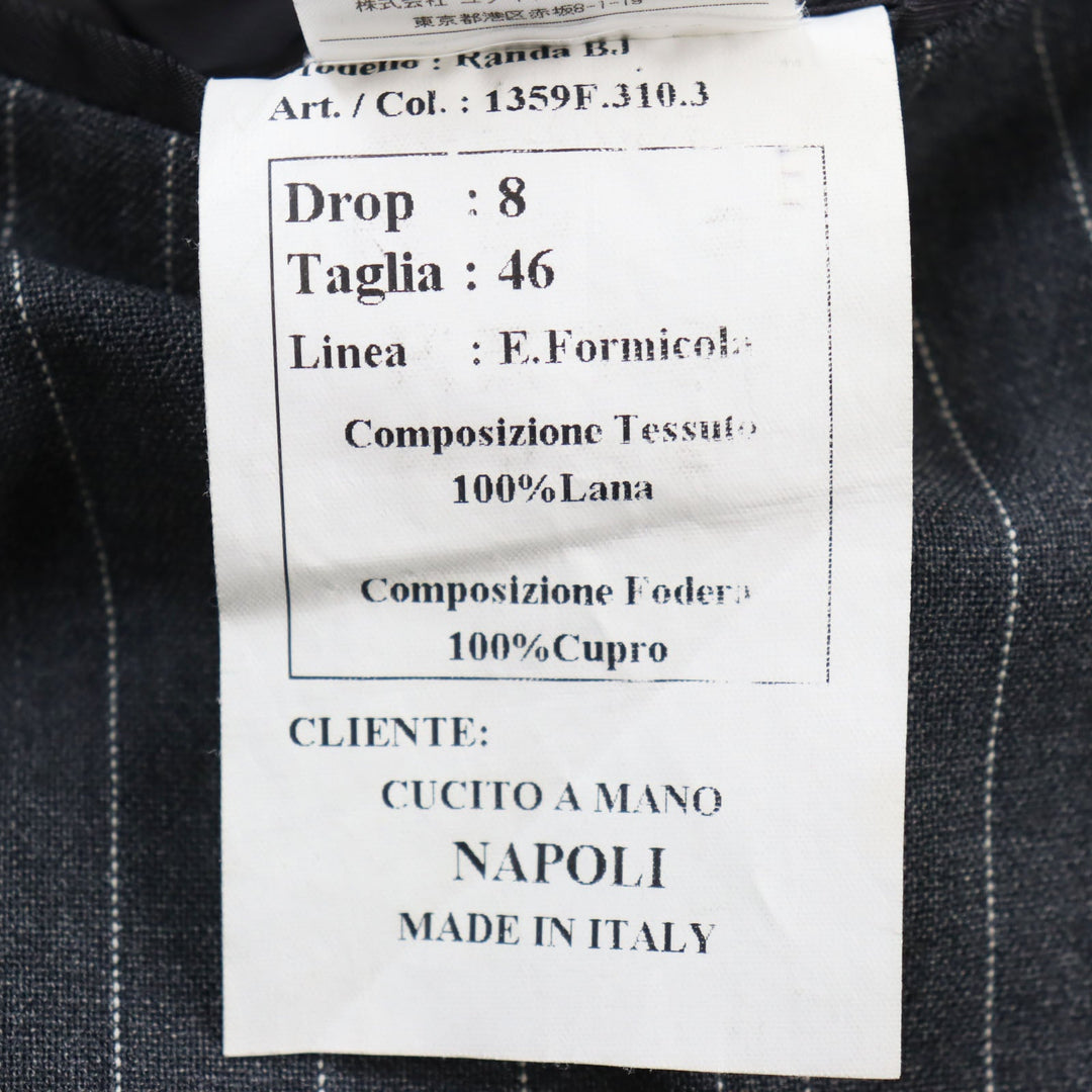 ERRICO FORMICOLA suit Outer: 100% wool, Lining: 100% cupra gray mens 46 Used Authentic