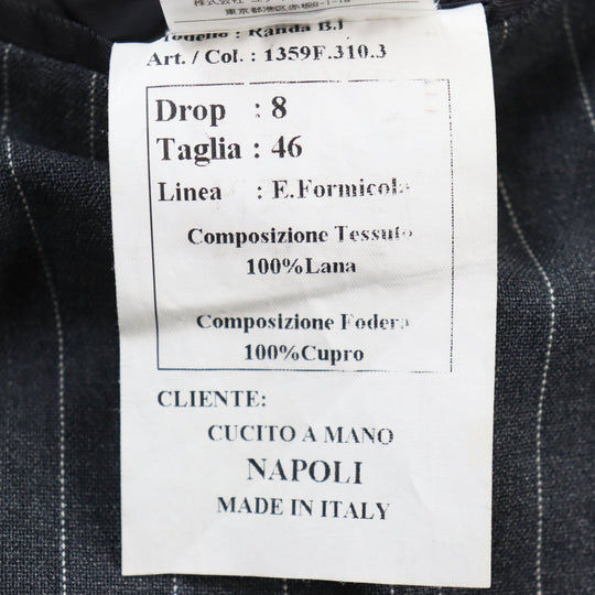 ERRICO FORMICOLA suit Outer: 100% wool, Lining: 100% cupra gray mens 46 Used Authentic
