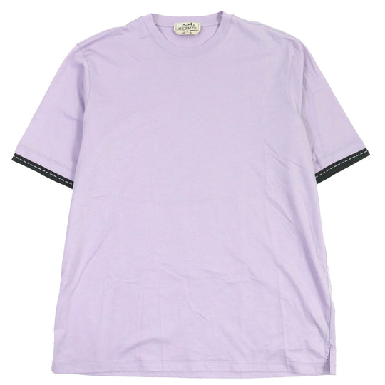 HERMES Short sleeve T-shirt Main: 100% cotton lavender mens S Used Authentic