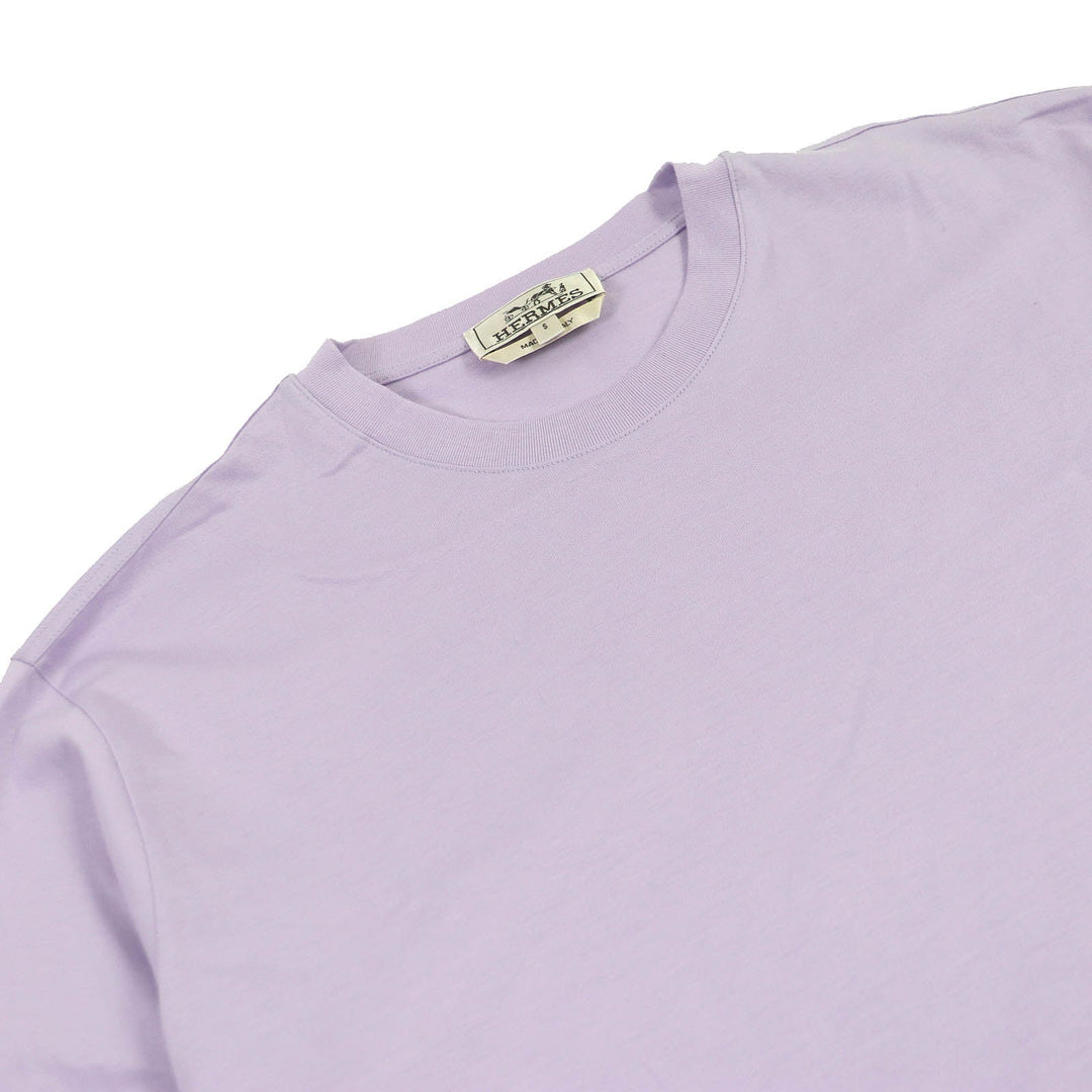 HERMES Short sleeve T-shirt Main: 100% cotton lavender mens S Used Authentic
