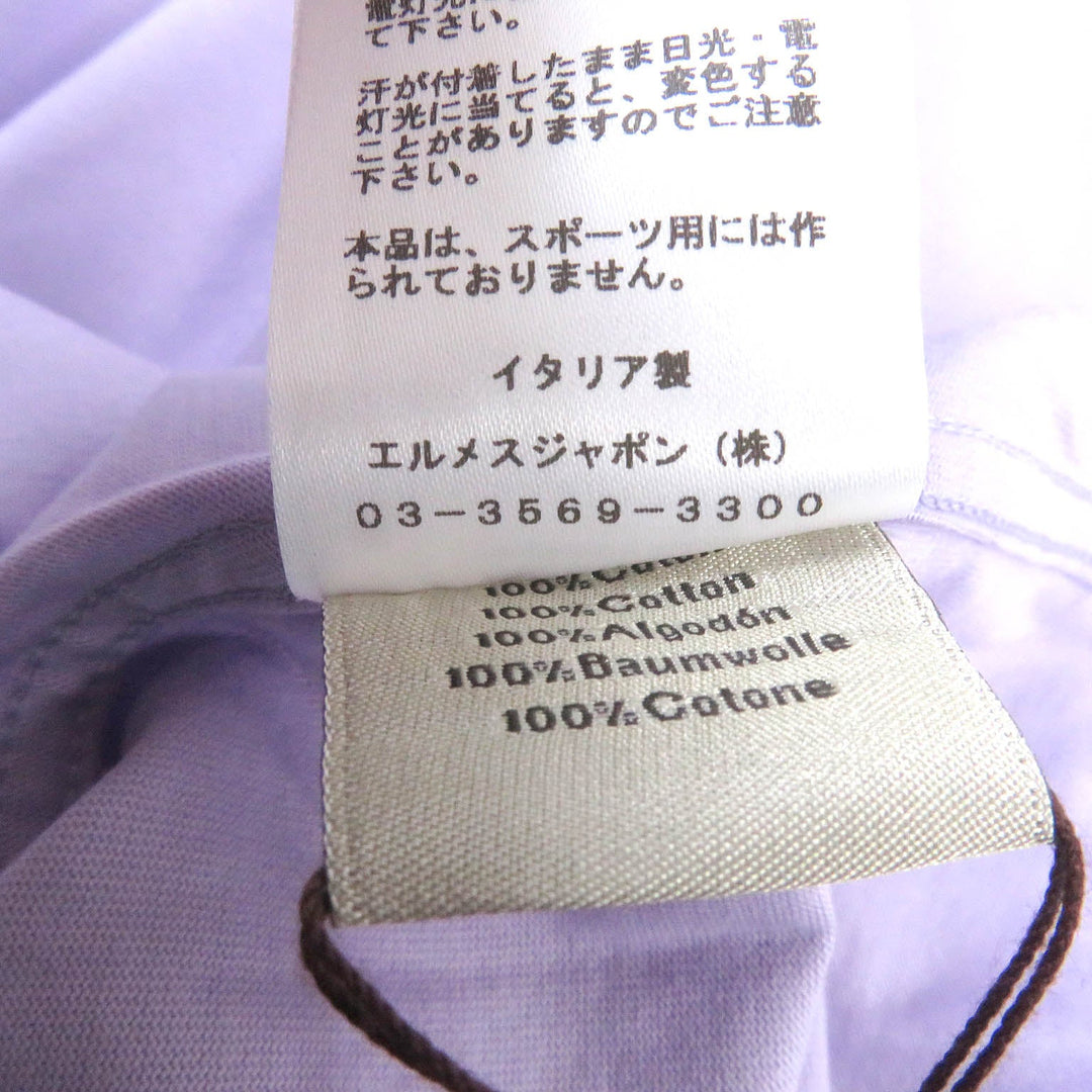 HERMES Short sleeve T-shirt Main: 100% cotton lavender mens S Used Authentic