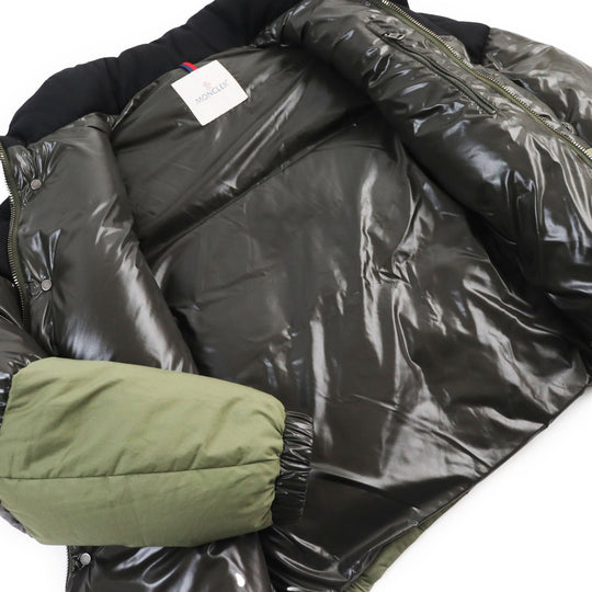 MONCLER Down jacket 1A00044 Part: 100% cotton, Part: 100% wool, Lining: 100% nylon, Part: 100% nylon, Part: 100% nylon, Part: 100% nylon Filling: 90% down, 10% feather khaki AVEILLAN mens 2 Used Authentic