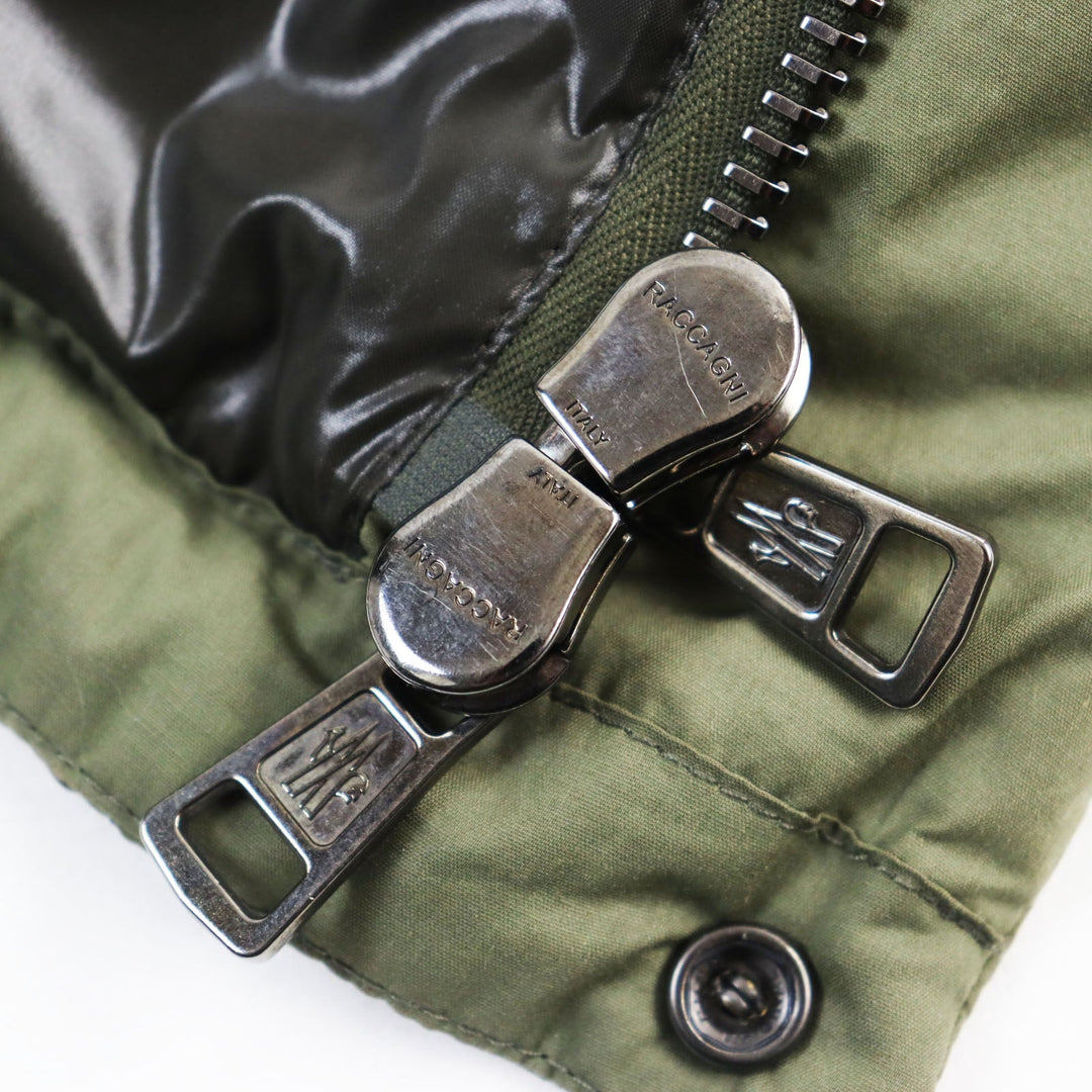 MONCLER Down jacket 1A00044 Part: 100% cotton, Part: 100% wool, Lining: 100% nylon, Part: 100% nylon, Part: 100% nylon, Part: 100% nylon Filling: 90% down, 10% feather khaki AVEILLAN mens 2 Used Authentic