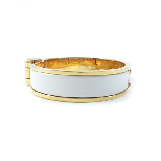HERMES Bangle Main�FGold Plated White gold Charniere Women Used Authentic
