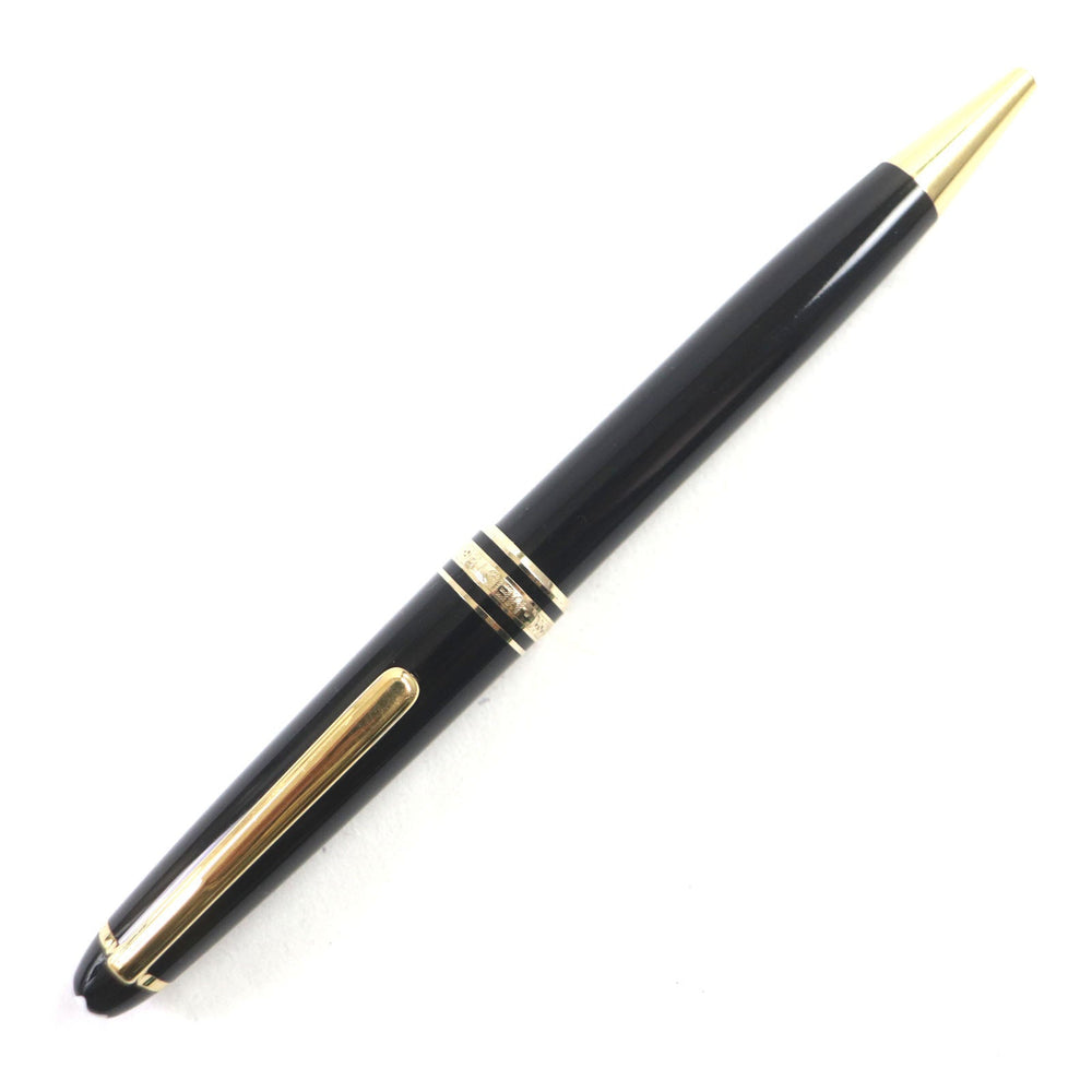 MONTBLANC Ballpoint pen Resin, Gold Plated Black gold Meisterstck Classic mens Used Authentic