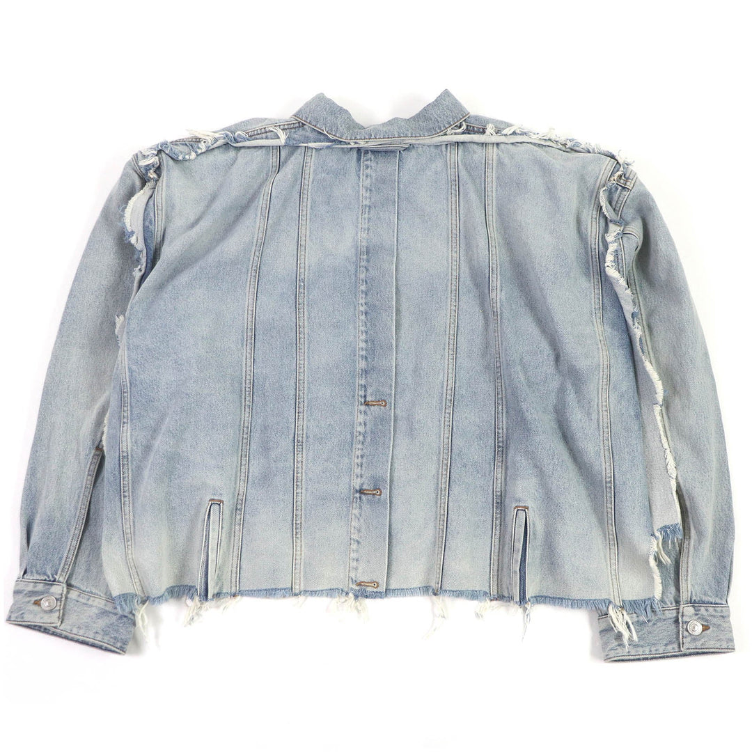 BALENCIAGA Denim Jacket 704527 Main: 100% cotton, pocket lining: 65% polyester, 35% cotton Indigo blue Deconstructed Panelled Denim Jacket mens 2 Used Authentic