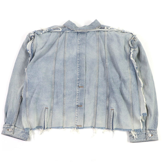 BALENCIAGA Denim Jacket 704527 Main: 100% cotton, pocket lining: 65% polyester, 35% cotton Indigo blue Deconstructed Panelled Denim Jacket mens 2 Used Authentic