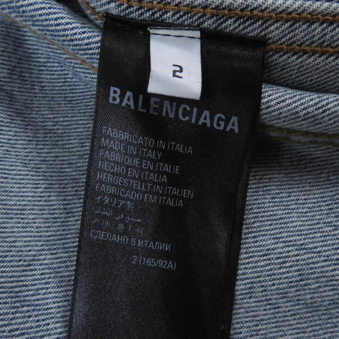 BALENCIAGA Denim Jacket 704527 Main: 100% cotton, pocket lining: 65% polyester, 35% cotton Indigo blue Deconstructed Panelled Denim Jacket mens 2 Used Authentic