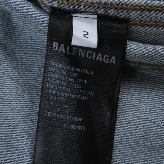 BALENCIAGA Denim Jacket 704527 Main: 100% cotton, pocket lining: 65% polyester, 35% cotton Indigo blue Deconstructed Panelled Denim Jacket mens 2 Used Authentic
