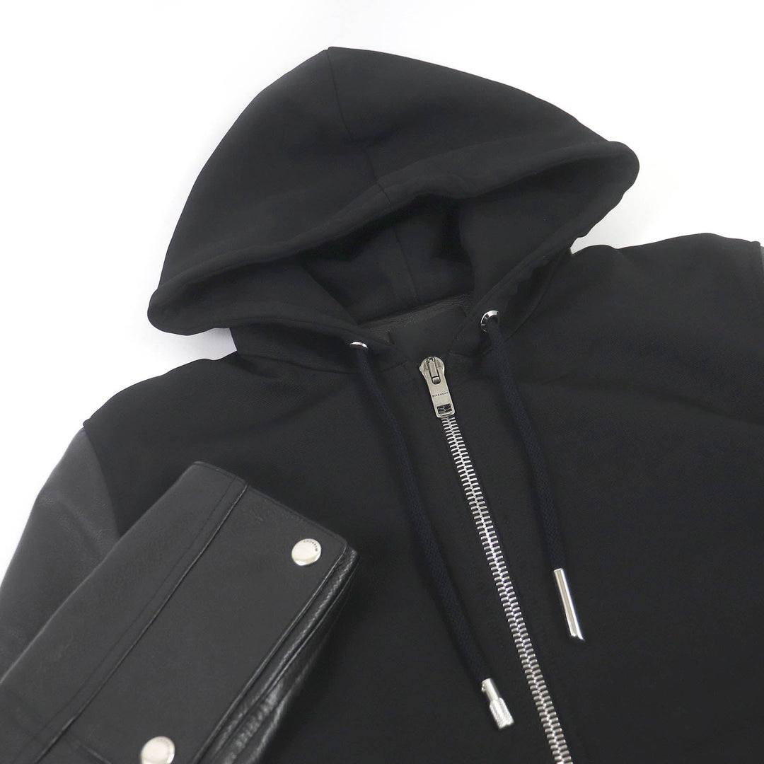 GIVENCHY Hoodie BM00QL611V Main: 91% rayon, Main: 7% nylon, Main: 2% polyurethane, Part: Cupra, cotton, polyester Sleeves: Cowhide black mens 44 Used Authentic